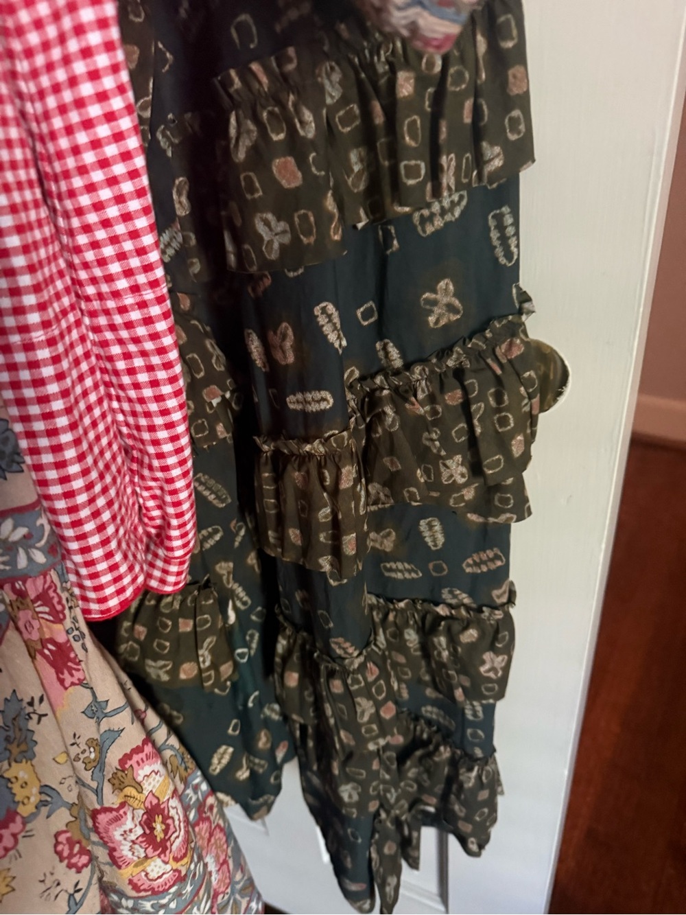 Ulla Johnson Nia green sleeveless midi/maxi tiered skirt dress, sz 0
